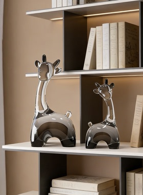 简约酒柜电视柜透明小鹿摆件