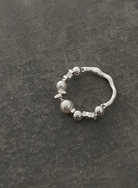 doudoustore珍珠碎银子戒指