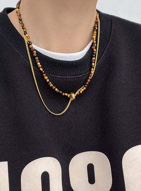 doudoustore虎眼石项链