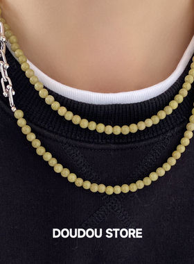 春夏果绿色双层叠戴项链