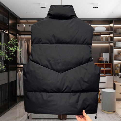 冬季新款加厚保暖羽绒马甲男士潮流无袖宽松立领坎肩背心情侣外套 - 图2