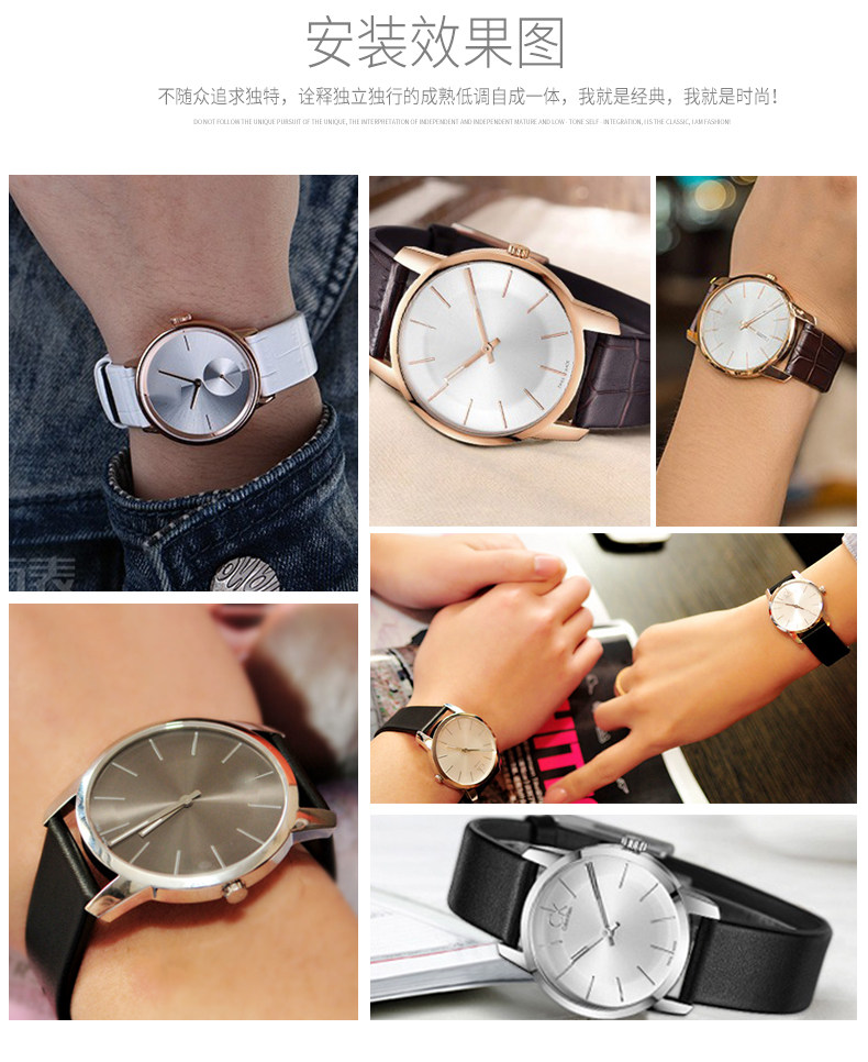 ck女男原装真皮薄针扣代用表带 gomant古曼缇启程配件