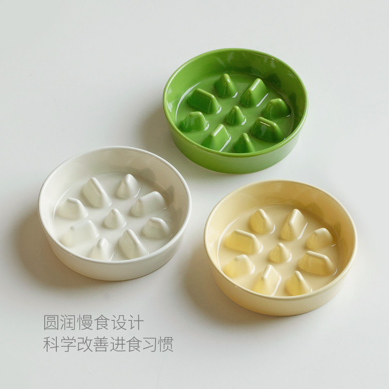 Lizzop陶瓷宠物慢食碗猫咪碗餐盘防黑下巴防噎缓食猫粮碗狗食盆,淘宝优惠券,粉丝福利购,淘宝优惠卷