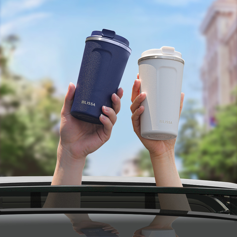保温杯女士高颜值大容量咖啡杯便携式外带车载随行杯高档精致水杯 - 图2