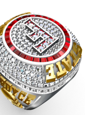 定制戒指刻字来图订做企业团队赛事冠军高端设计校园毕业纪念首饰