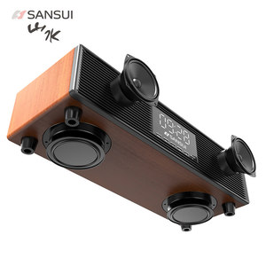 Sansui/山水P300无线蓝牙音箱大音量3d环绕手机电脑桌面木质复古迷你小音响便携式小型重低音炮家用客厅