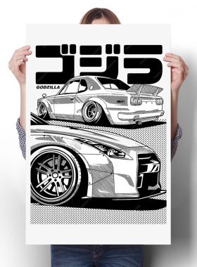 头文字D赛车漫画宿舍装饰画
