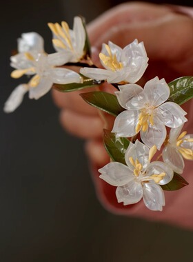挽发白玉兰醋酸花朵头饰百搭