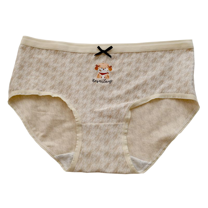 【萌宠日记】可爱小奶狗卡通内裤千鸟格棉质透气中低腰少女短裤,淘宝优惠券,粉丝福利购,淘宝优惠卷