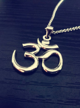 S925纯银om瑜伽namaste组合项链 饰品 百搭字符吊坠锁骨项链