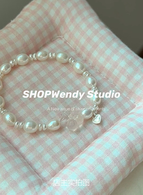 一朵小桃花淡水珍珠S925手链