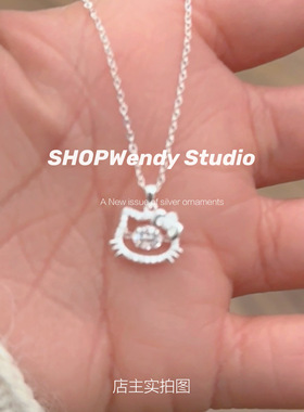 S999足银HelloKitty满钻项链