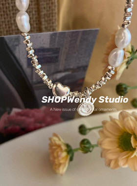 正能量笑脸碎银子手链