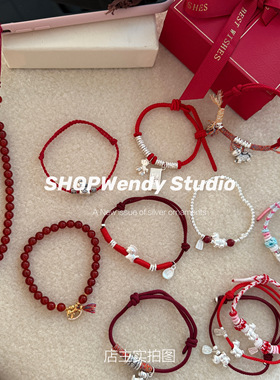 “马上有钱”纯银本命年红绳合集