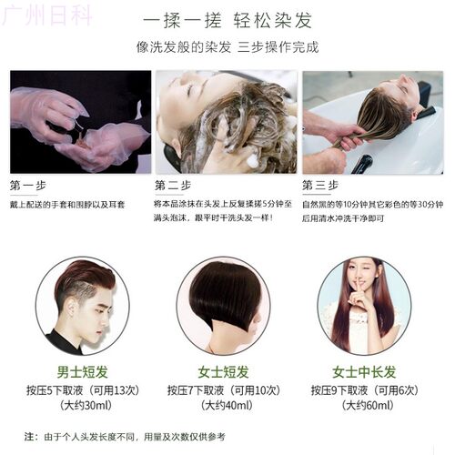灵芝黑发王纯植物一洗黑洗发水网红流行色头发一梳黑泡泡染发剂膏 - 图2