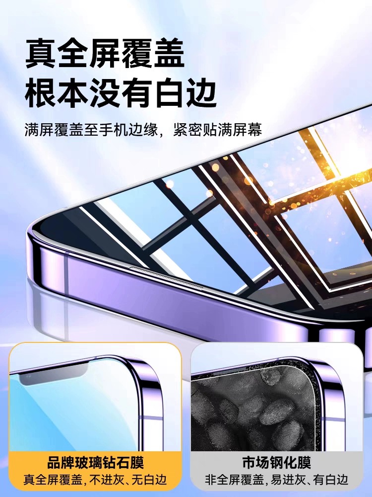 适用苹果13钢化膜iphone11膜手机保护壳苹果14promax膜防窥12全屏无黑边por15pm全包边max高清x/xr蓝光xs防摔