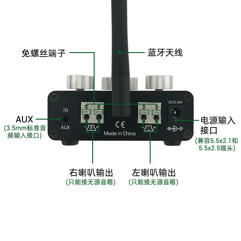 ZK-502E 50W*2音调音频功放模块蓝牙5.0双声道立体声铝壳TPA3116 - 图0