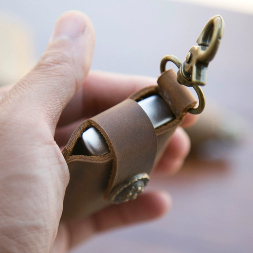 Зажигалка, сумка для техники, портативный ретро защитный чехол ручной работы на керосине, из натуральной кожи