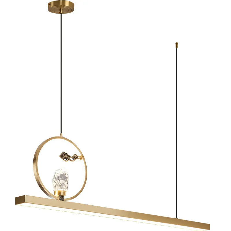 全铜新中式长条餐厅吊灯中国风禅意茶室设计师家用吧台餐桌灯具,淘宝优惠券,粉丝福利购,淘宝优惠卷