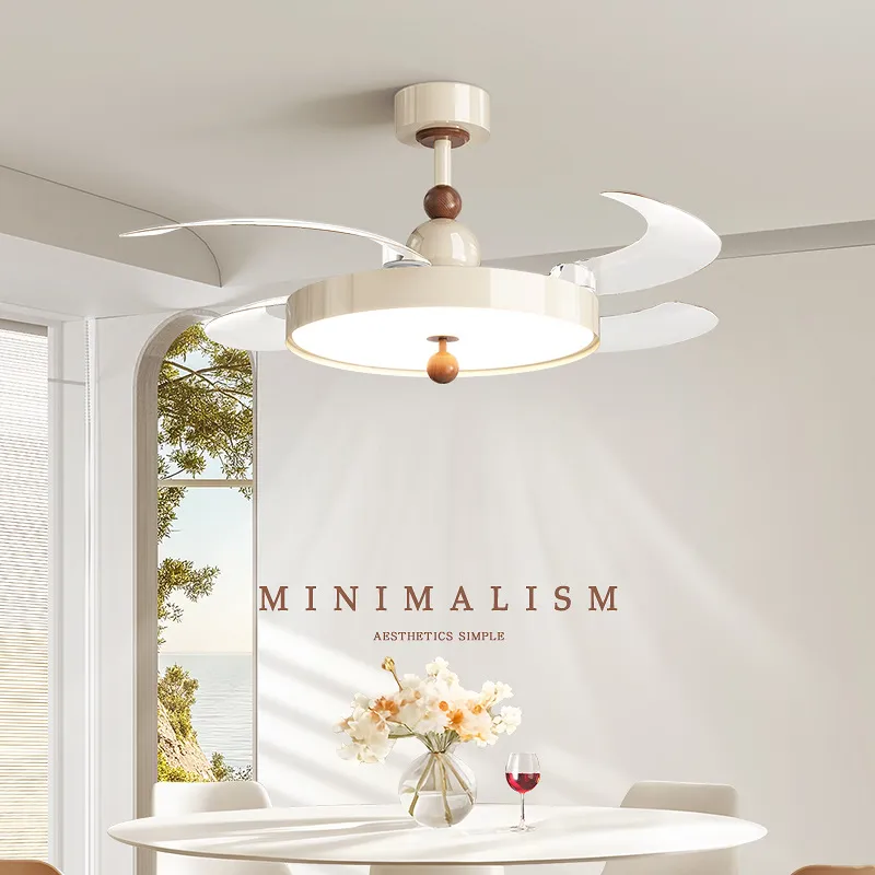 新款隐形风扇灯餐厅电风扇吊灯奶油风客厅中古风吸顶吊扇灯高级感,淘宝优惠券,粉丝福利购,淘宝优惠卷