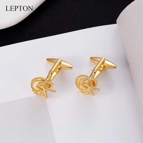金银色麻花袖扣男女法式衬衫袖口扣商务礼品礼物袖钉 Cufflinks - 图0