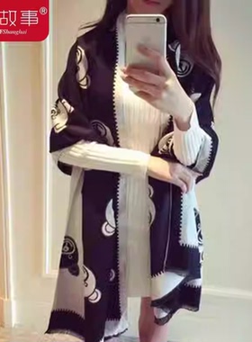 红色小熊秋冬季新款围巾