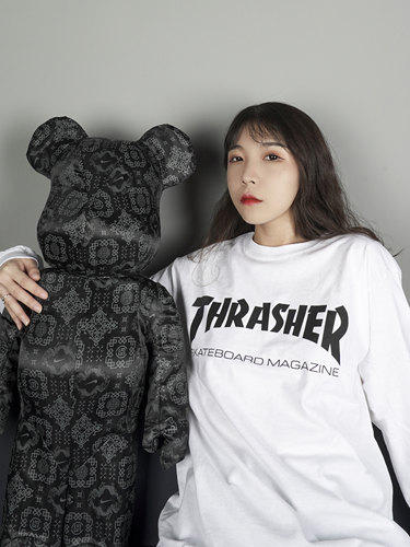 THRASHER美版火焰基础字体印花长袖T恤SKATE MAG L/S T-SHIRT潮牌-图2