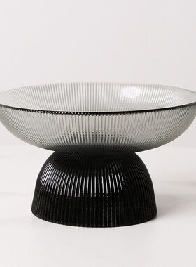 高脚玻璃果盘玻璃水果甜品早餐燕麦沙拉碗盘佛手香橼果盘高级感