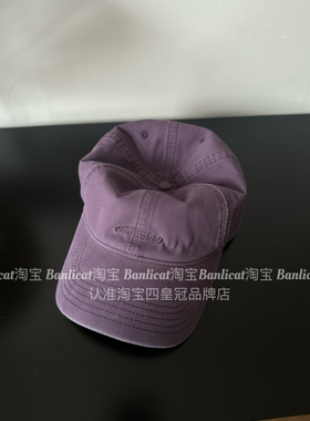 BanliCat 韩版软顶显白紫色字母棒球帽女纯棉春夏新款百搭鸭舌帽