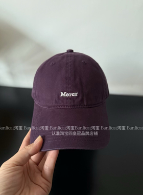 Banlicat 显白酱紫色韩版ins简约字母棒球帽子男女显脸小鸭舌帽大