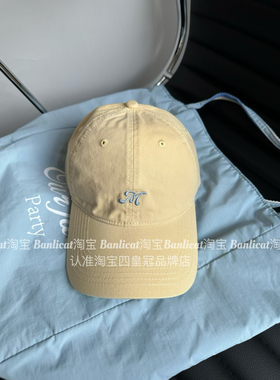 Banlicat  ins风显白奶油黄 字母M棒球帽子男女宽檐显脸小鸭舌帽