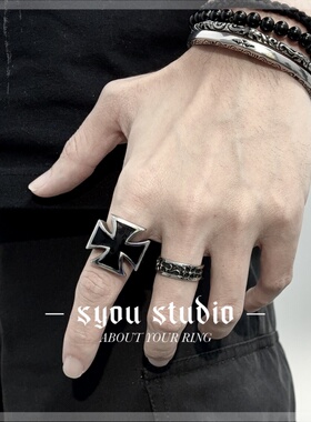 Syou中性钛钢复古小众戒指