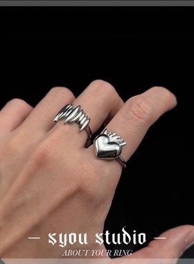 Syou心之焰钛钢戒指男款小众个性