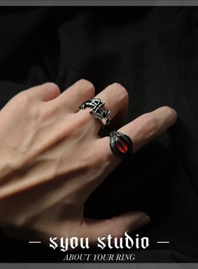 复古不掉色戒指男女款朋克配饰