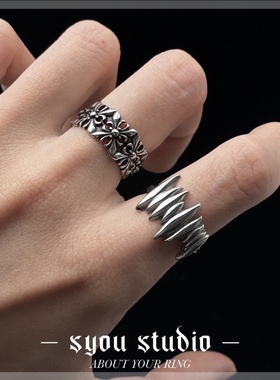 Syou原创鸢尾花钛钢情侣对戒