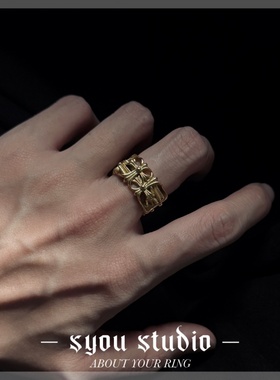 复古不掉色戒指情侣男女款小众