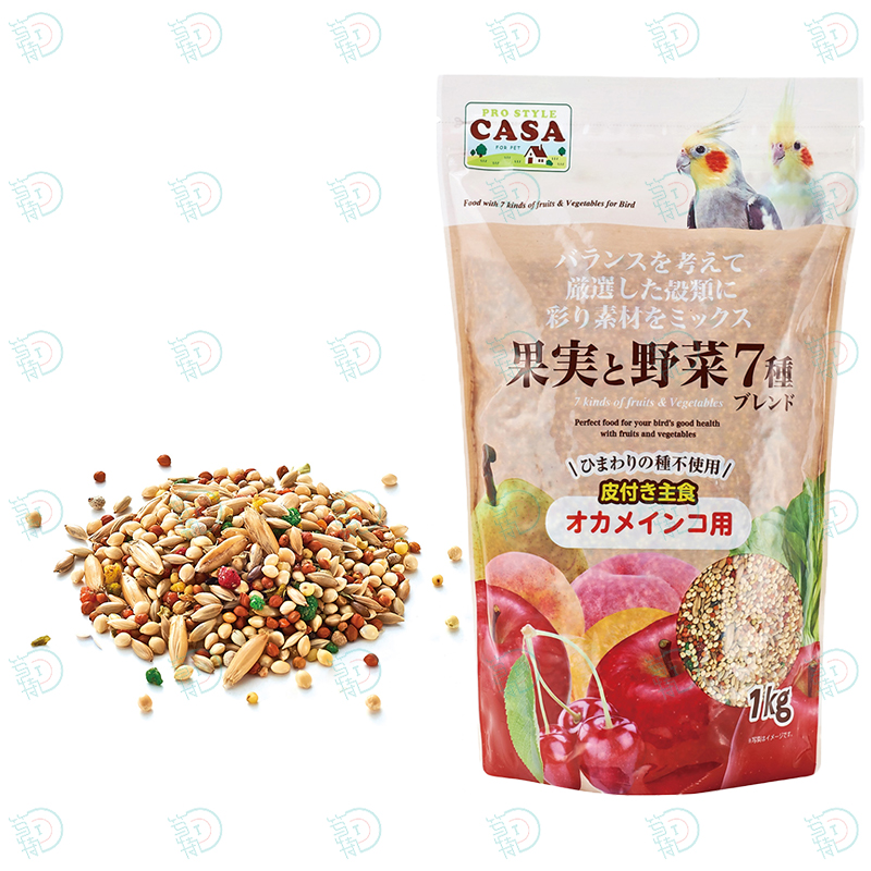 日本CASA卡萨鹦鹉种子粮玄凤牡丹虎皮鹦鹉粮水果野菜谷子混合粮-图0