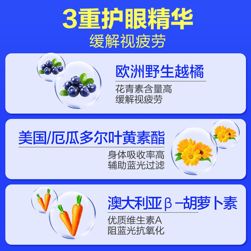 健视佳越橘叶黄素非专利儿童成人爱护眼睛正品官方旗舰店汤臣倍健 - 图1