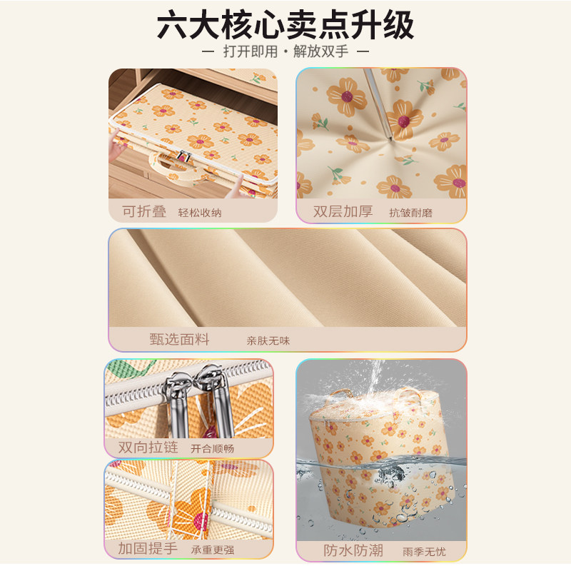 被子收纳袋大容量装衣服棉被整理袋加厚防水行李专用搬家打包袋子