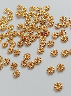 14K包金保色花蜜蜡挡片DIY饰品