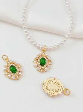 铜包金保色贴贝个性吊坠