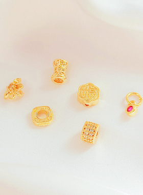 竹节小蛮腰云纹方块隔珠梅花福