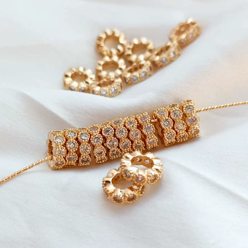 Аксессуары, инкрустация камня, цирконий, бусины, аксессуар ручной работы, 14 карат, 8мм