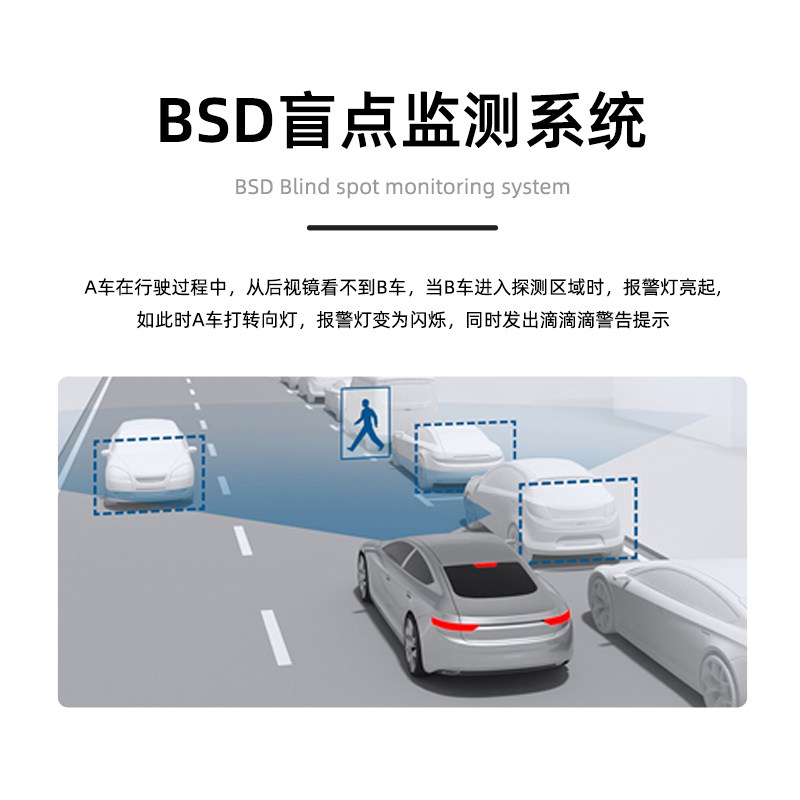 79Ghz汽车无线盲点区监测系统预警并线辅助变道超车BSD雷达后视镜