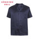 Aimer men Mr. pleated silk home lapel short-sleeved top men's pajamas NS41C051