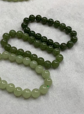 青海料天然和田玉10mm手串晴水湖水绿和田玉手串显白送证书礼盒