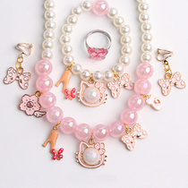 Child Necklace Bracelet Girl Personality Pendant Jewellery Pint Girl No Dongle Clips Baby Cute Necklace Gift Box