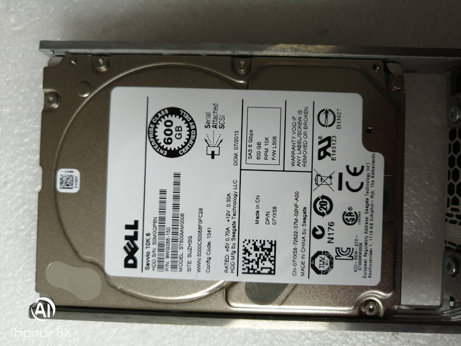 DELL ST600MM0006 600G 2.5寸10K SAS 07YX58 7YX58服务器硬盘-图0