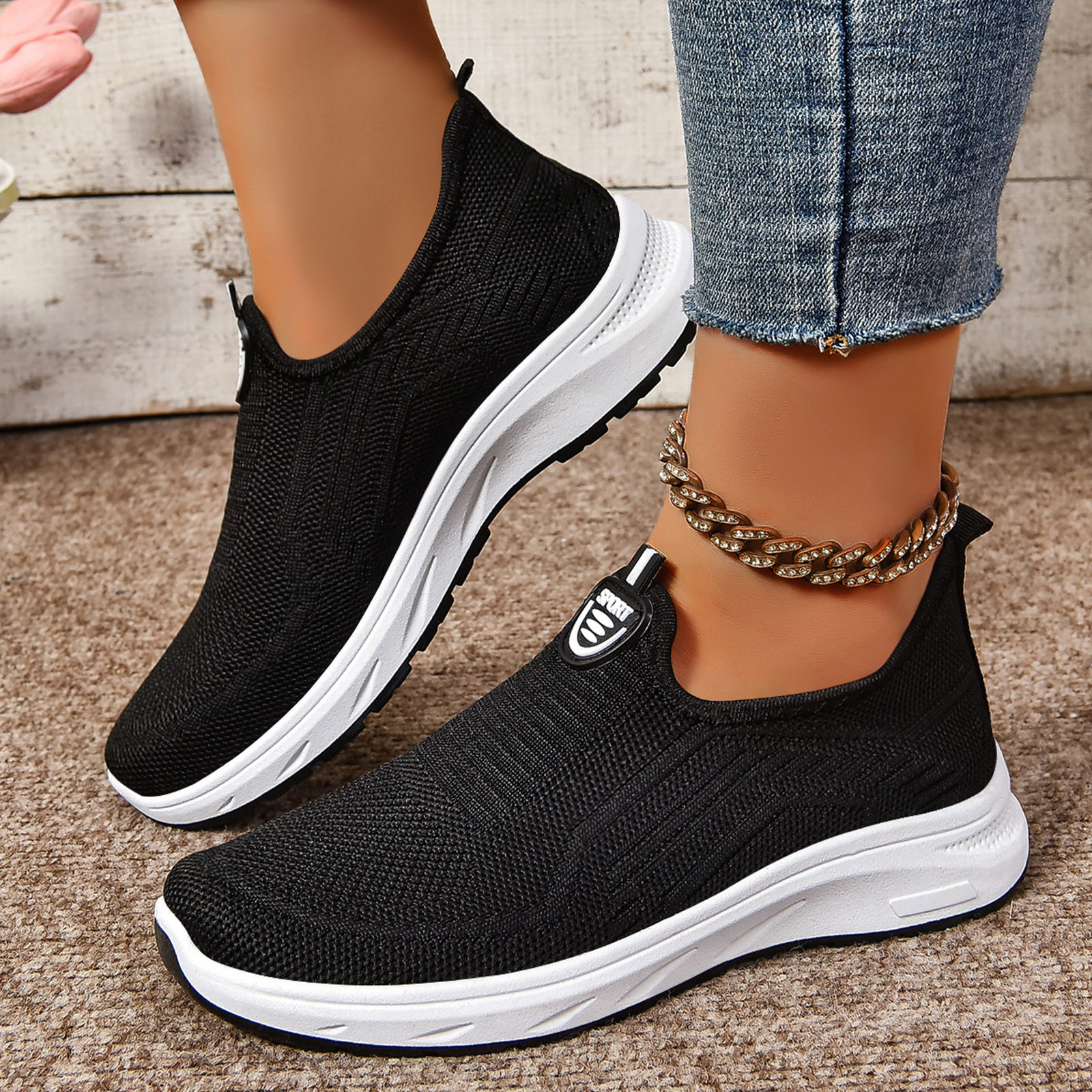 鞋子女妈妈鞋夏季透气大码休闲鞋软底轻便一脚蹬单鞋跨境女鞋批发,淘宝优惠券,粉丝福利购,淘宝优惠卷