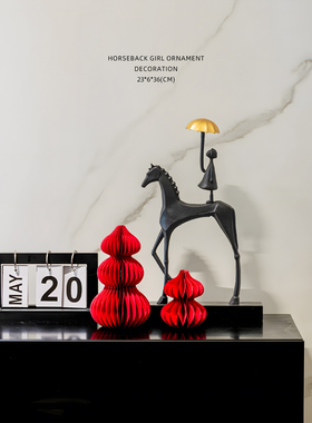 UNUSUAL 2026马到成功新款高档雕塑创意马年摆件玄关电视柜饰品